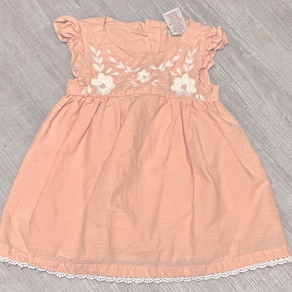 NEW Peach Embroidered Dress